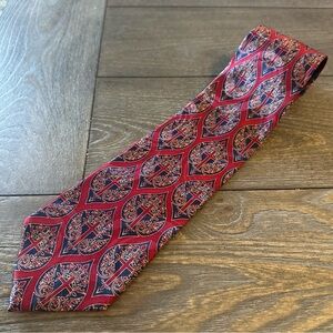 Cross Paisley Elegant Red and Blue Tie